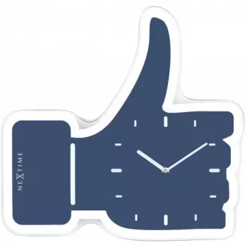 Relógio de parede NeXtime 5185bl Mini Thumbs Up, 20,5x21 cm, azul/prateado