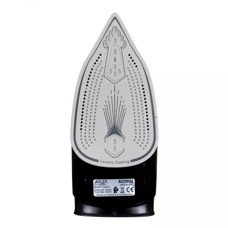 Adler AD 5032 ferro a vapor, 3000 W, azul/cinzento