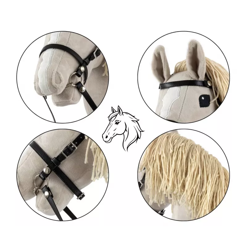 Cavalo de pau de peluche Milly Mally 6626 cinzento-claro – milly mally peluche, cavalo de pau para montar