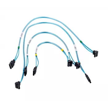 Cabo SATA Supermicro CBL-0186L 4x redondo 0,56 m, SATA I, ficha reta–ficha reta, preto/azul/branco