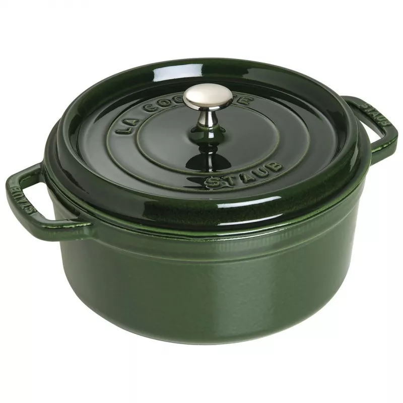 Forma de assar de ferro fundido Staub 40509-356-0 3,8 l verde, redonda