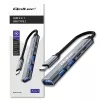 Qoltec 53790 Hub adaptador USB-C 3.1 5em1 | USB-C PD | USB-C | 2x USB 2.0 | USB 3.0