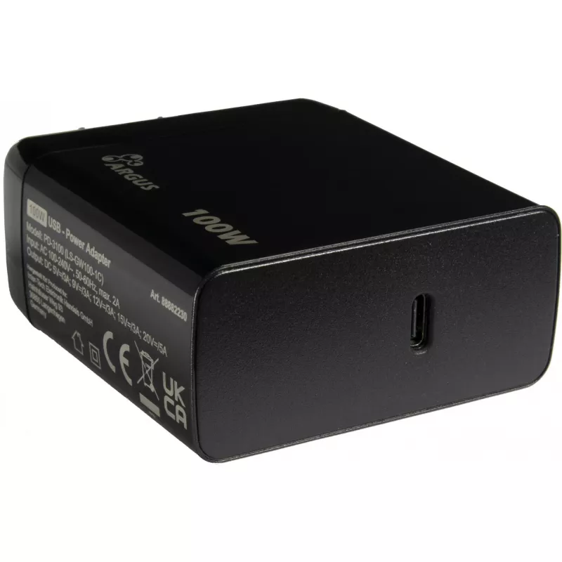Carregador PD INTER-TECH PD-3100 100W USB-C preto fonte de alimentação rápida