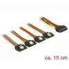 Cabo SATA DeLOCK 60156 0,15 m SATA 15 pinos 4 x SATA 15 pinos Multicolor