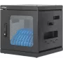 Armário de carregamento para portáteis Manhattan Desktop via adaptador AC (EU) 10 compartimentos, instalar o adaptador AC (cabo de alimentação) do dispositivo na unidade, adequado para TODOS os portáteis (até 15,6 polegadas), iPads, MacBooks, Chromebooks, outros dispositivos USB-C, compartimentos 380x30x280mm, carrinho, ficha bloqueável