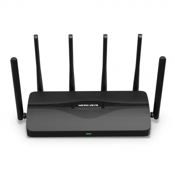 Router de mesa MERCUSYS MR47BE — Wi‑Fi 7 tri‑banda (2,4/5/6 GHz), 9300 Mbit/s, 3× RJ‑45, 2,5GbE, 6 antenas externas