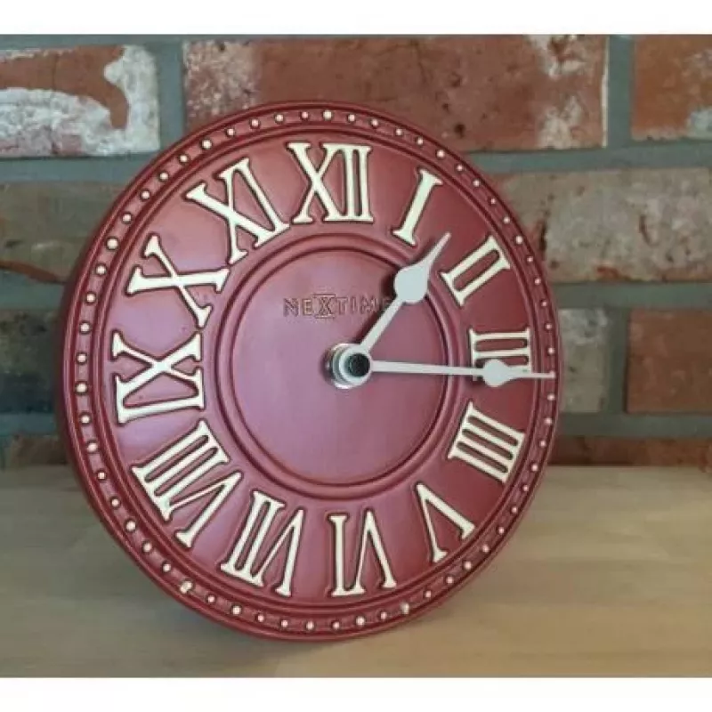 Relógio de parede NeXtime 5187ro London Tisch, Ø16 cm, vermelho/branco