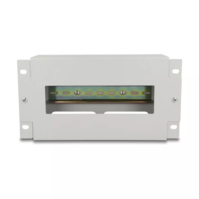 Delock 67319 Régua de disjuntores de 10" com cobertura e calha DIN, 3U, metal, cinzento