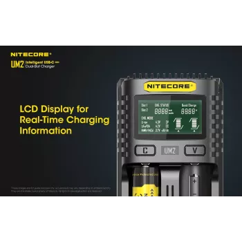 Carregador de pilhas Nitecore UM2 pilha doméstica DC iões de lítio níquel-cádmio
