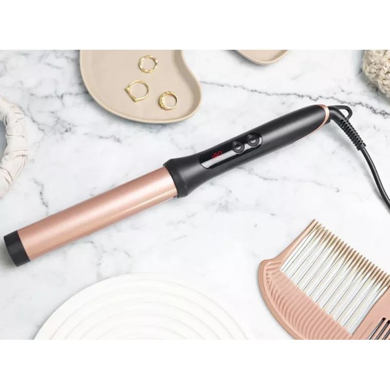 Modelador de caracóis LAFE Sleek & Shine Curler 25 mm LAFLKA47571 – bastão redondo 25 mm, modelador de caracóis elétrico