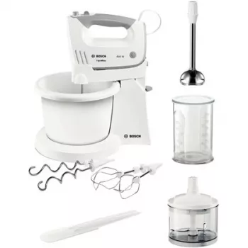 Conjunto de batedeira manual Bosch MFQ36490 ErgoMixx 450 W branco/cinzento