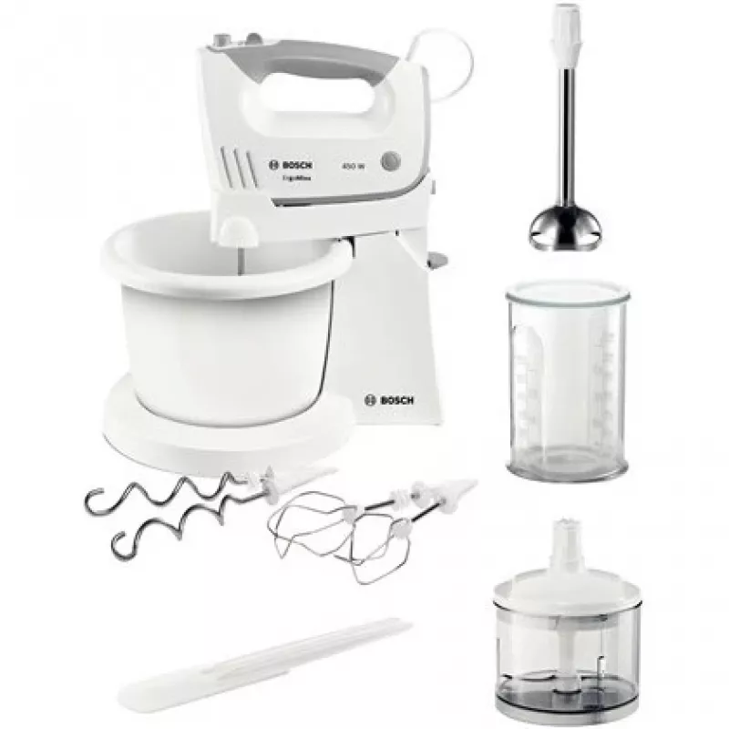 Conjunto de batedeira manual Bosch MFQ36490 ErgoMixx 450 W branco/cinzento