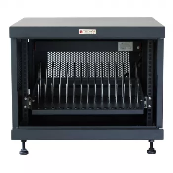 Prateleira de rack TECHLY 367652 organizador de cabos com fixação adesiva 3M, aço, 550×550×410 mm, preto