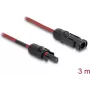 Cabo DELOCK 90971 acessório para painel solar, 3 m, secção de condutor 4 mm², conector macho–fêmea DL4, 1000 V DC, vermelho/preto