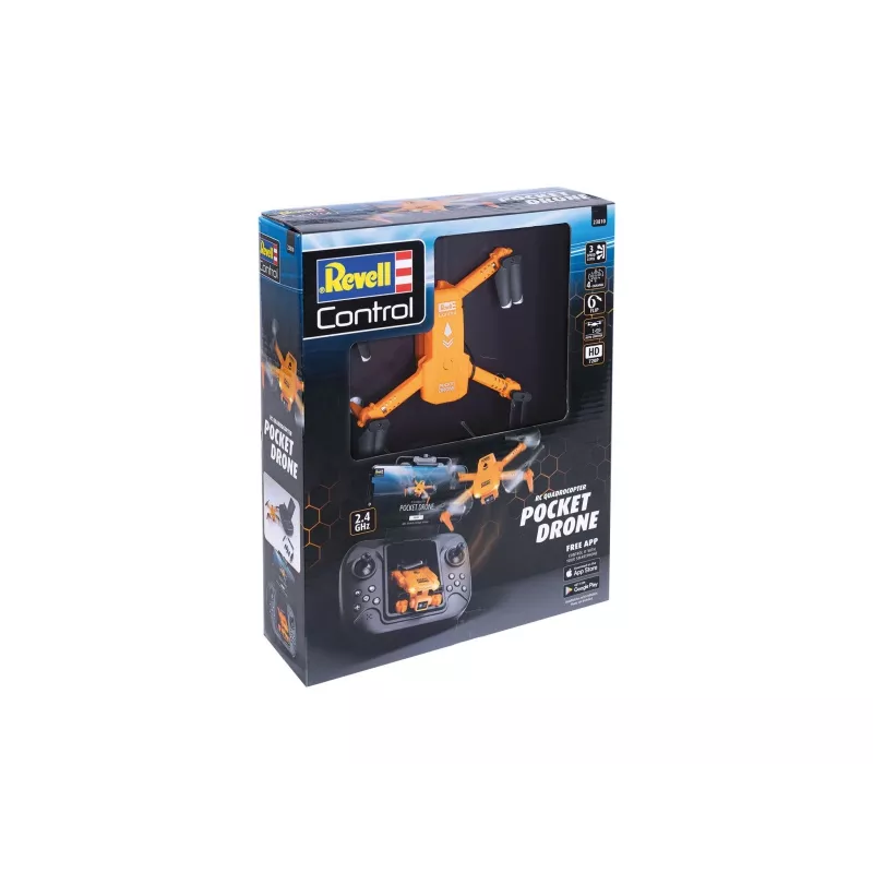Quadricóptero RC REVELL Pocket Drone 23810 — 2,4 GHz, controlo remoto de 4 canais