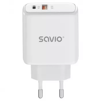 Carregador para dispositivos móveis Savio LA-12 Universal Branco AC Carregamento rápido Interior