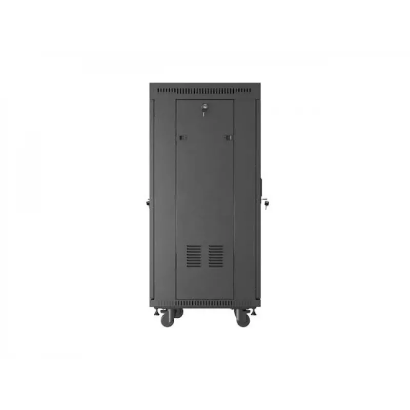 Armário rack autónomo LANBERG FF01-6624-12BL 24U 19 polegadas 600×600 mm, IP20, 1200 kg, preto