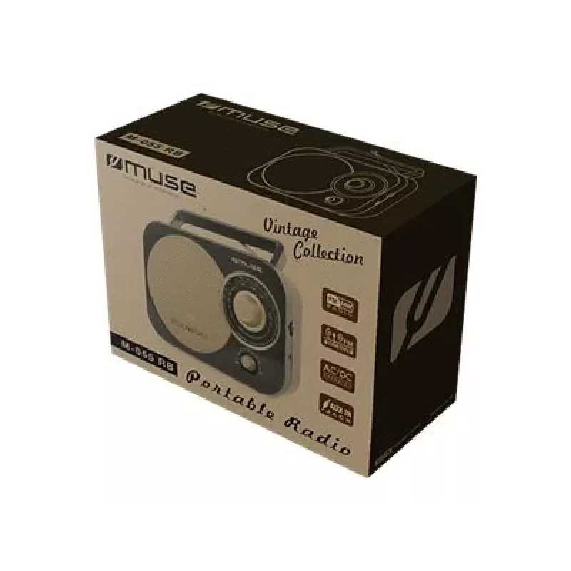 Muse | M-055RB | Entrada AUX | Preto/dourado | Rádio portátil