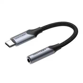 Adaptador de áudio Vention BGJHA ficha USB-C para conector fêmea jack 3,5 mm, cabo 0,1 m