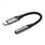Adaptador de áudio Vention BGJHA ficha USB-C para conector fêmea jack 3,5 mm, cabo 0,1 m