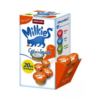 Snack lácteo líquido animonda Harmony ANIMONDA Milkies pack vantajoso 20 x 15 g para gatos adultos, sabor leite, líquido
