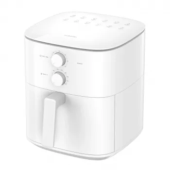 Fritadeira de ar quente Xiaomi MAF13 — 6 L, 1550 W, 12 programas, 80–200 °C, recipiente antiaderente removível, branca