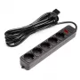 Extensão UPS 5 m, 5 tomadas, com interruptor, preto