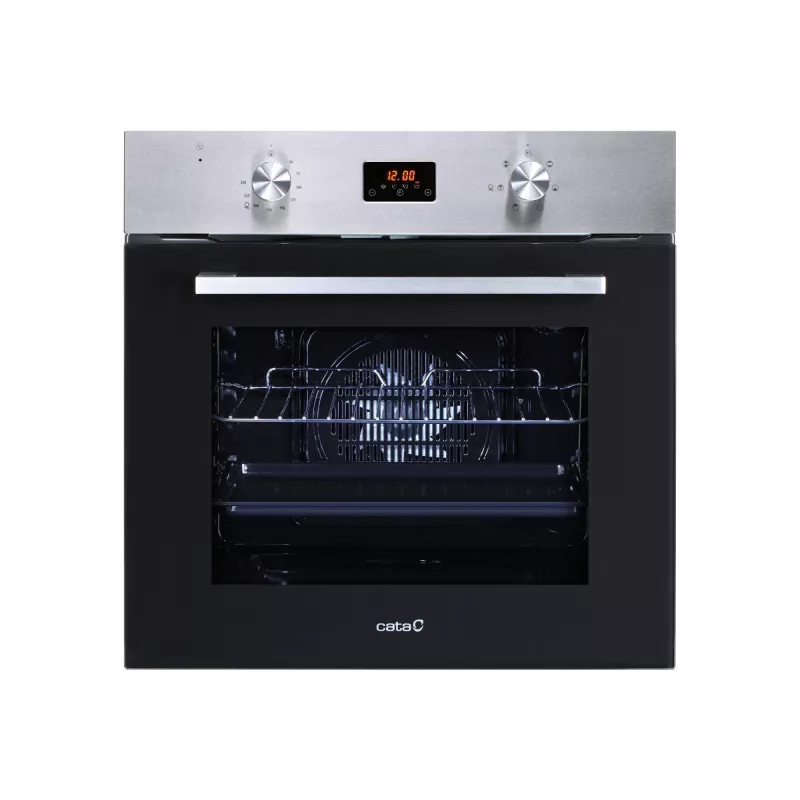 Forno elétrico encastrado CATA MD 6106 X – 60 L, preto e aço inoxidável, botões rotativos