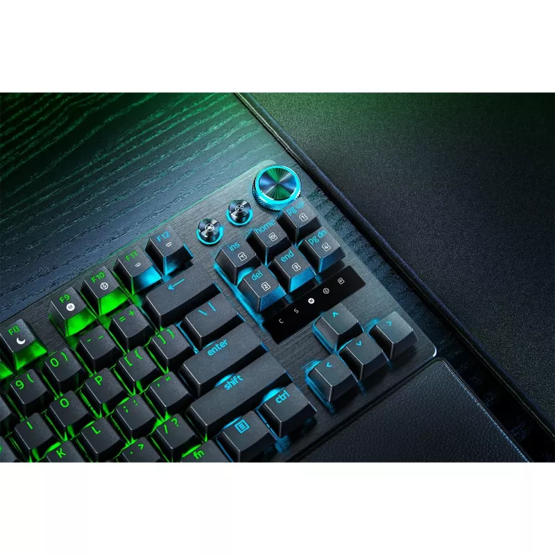Razer Huntsman V3 Pro Tenkeyless RZ03-05520400-R3G1 teclado gaming, 8 kHz, interruptores Razer Analog Optical Gen 2, disposição alemã (ISO DE), preto