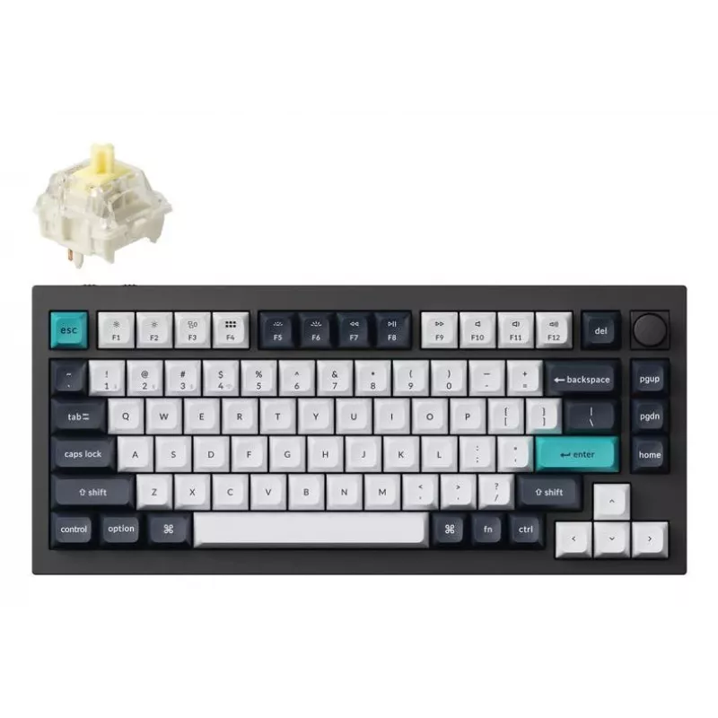 Teclado mecânico Keychron Q1 Max 75% com Banana Switches, Carbon Black