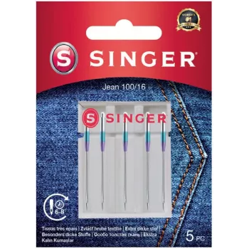 Agulhas de máquina de costura SINGER 100/16 modelo 250053603 – pack de 5