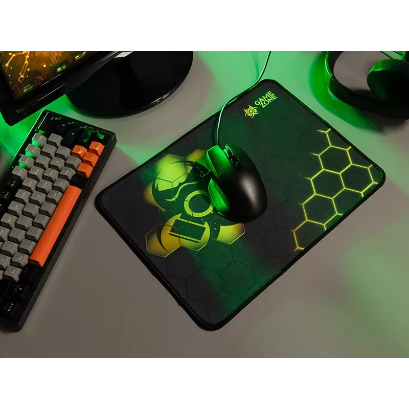 TRACER GameZone Hexy3 tapete de rato para gaming, 35 x 28 x 0,4 cm, preto/amarelo