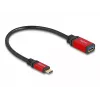 Adaptador USB DeLOCK 60172 USB Type-C macho para USB Type-A fêmea 10 Gbit/s 15 cm vermelho metal