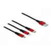 Cabo de carregamento 3-em-1 Delock - 30 cm