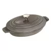 Assadeira oval com tampa Staub - grafite