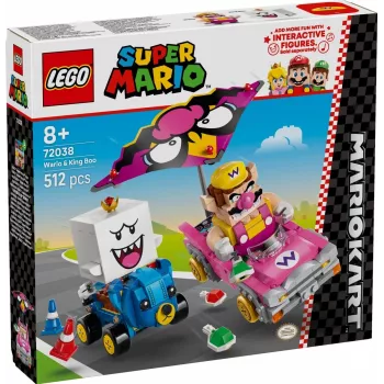 Conjunto de brinquedo de construção LEGO 72038 Super Mario Mario Kart Wario King Buu Huu – figuras de personagens e elementos de pista
