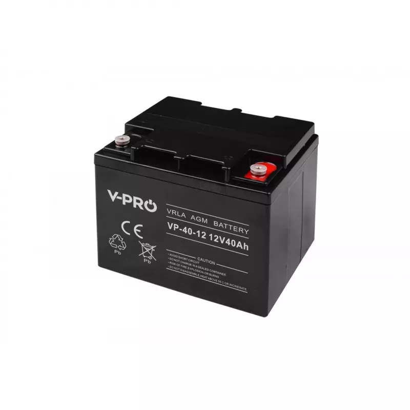 Bateria AGM selada Volt Polska VPRO 12V 40Ah – bateria de chumbo-ácido recarregável para UPS e serviço de reserva