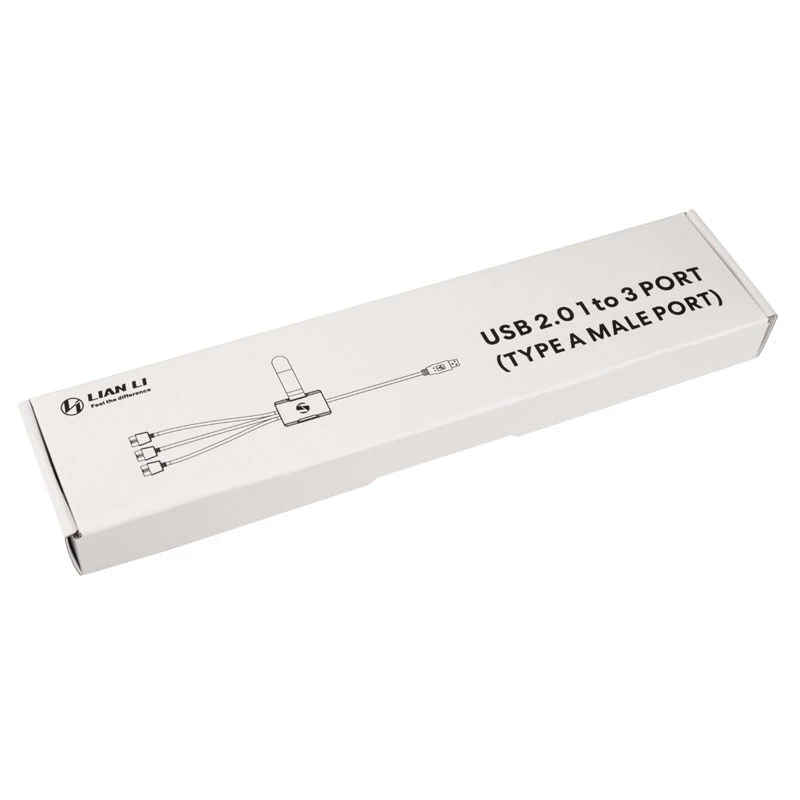 Hub USB Lian Li PW-U2TPAW conector macho Type-A 1-para-3 IDC 9 pinos