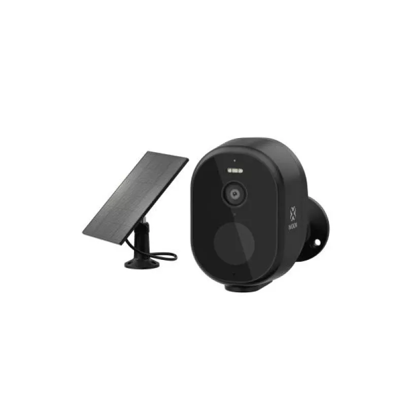 Woox Câmara inteligente Wi-Fi exterior com bateria solar, 4MP 2K, bateria recarregável 5200mAh, TUYA, WOOX