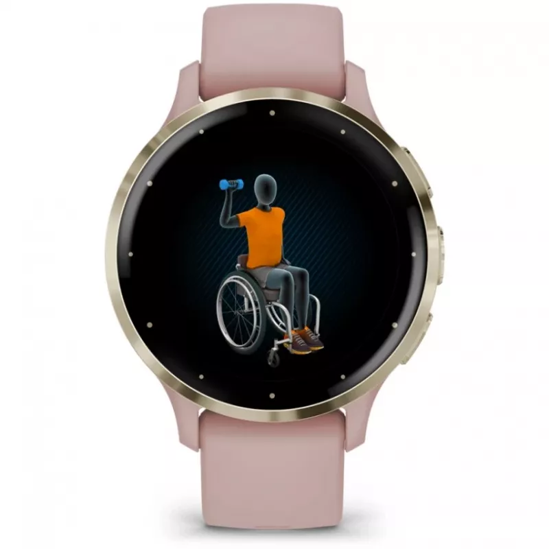 Garmin Venu 3S 3,05 cm (1,2) AMOLED 41 mm Digital 390 x 390 píxeis Ecrã tátil Dourado, Rosa Wi-Fi GPS (Satélite)