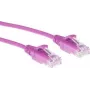 Cabo de rede Slimline Datacenter ACT Rosa 2 m LSZH U/UTP CAT6 sem patilha com fichas RJ45