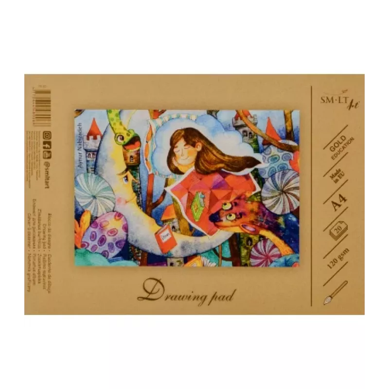 Bloco de desenho SMLT A4, 20 folhas 120 g