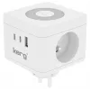 Extensão elétrica Kerg M02730 — 2 tomadas tipo F, 3 portas USB (USB-A + USB-C), 16 A 250 V~, cabo 1,5 m, branco