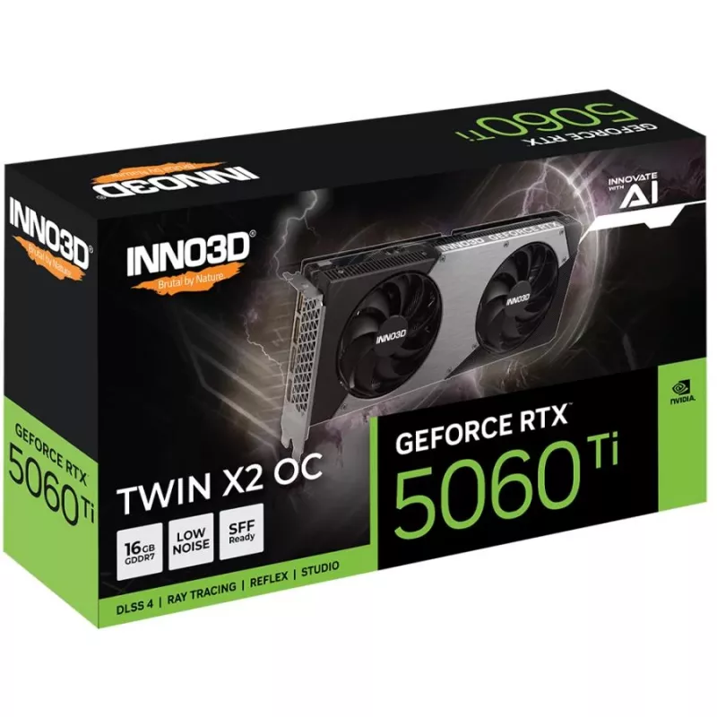 Placa gráfica INNO3D GeForce RTX 5060 Ti TWIN X2 OC 16GB GDDR7