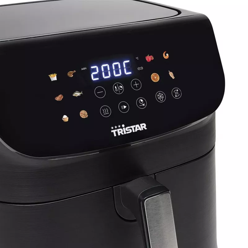 Fritadeira de ar quente Tristar FR-9073 — simples 9 L, 1800 W, LED tátil, preto, mín. 30 °C