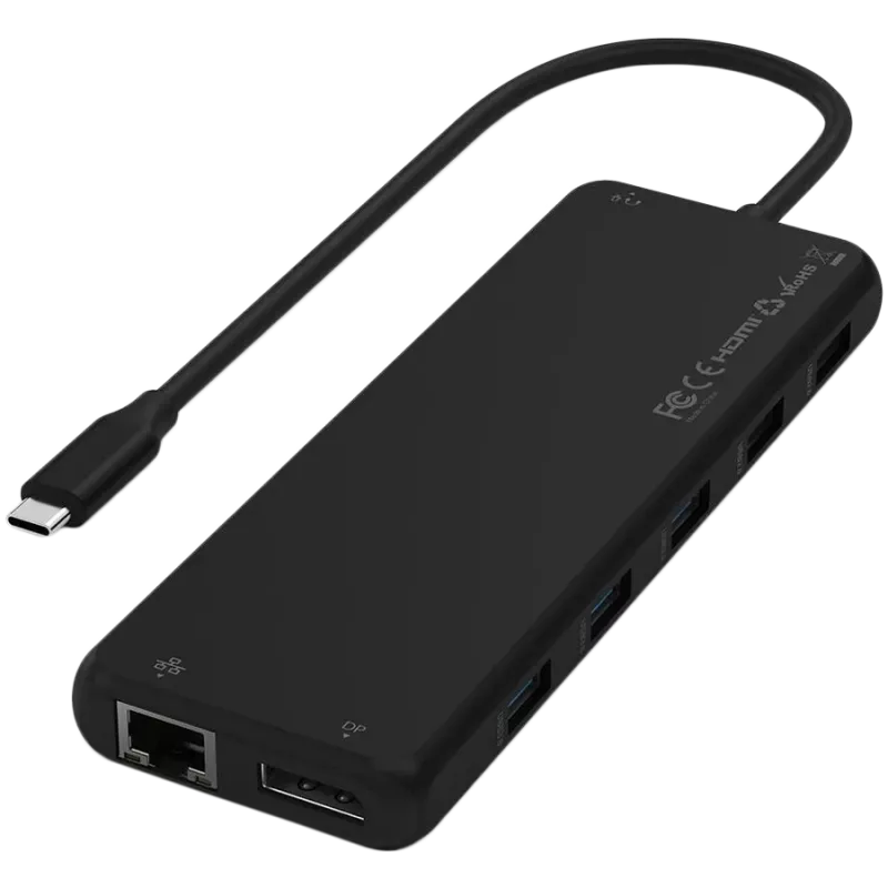 Adaptador multiporta USB-C Satechi ST-P3D13K 13-em-1 com suporte para três ecrãs