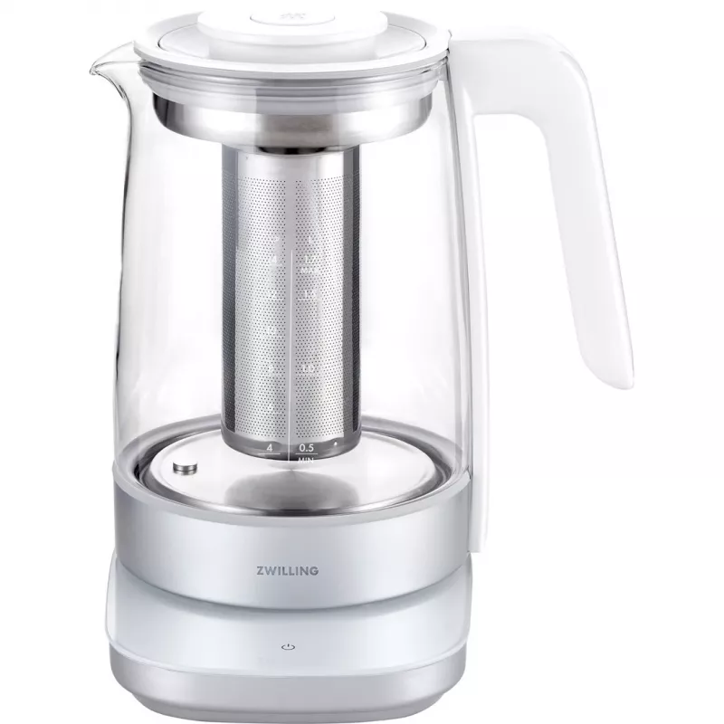 Chaleira elétrica ZWILLING 1,7 l 1850 W, corpo em vidro, branca
