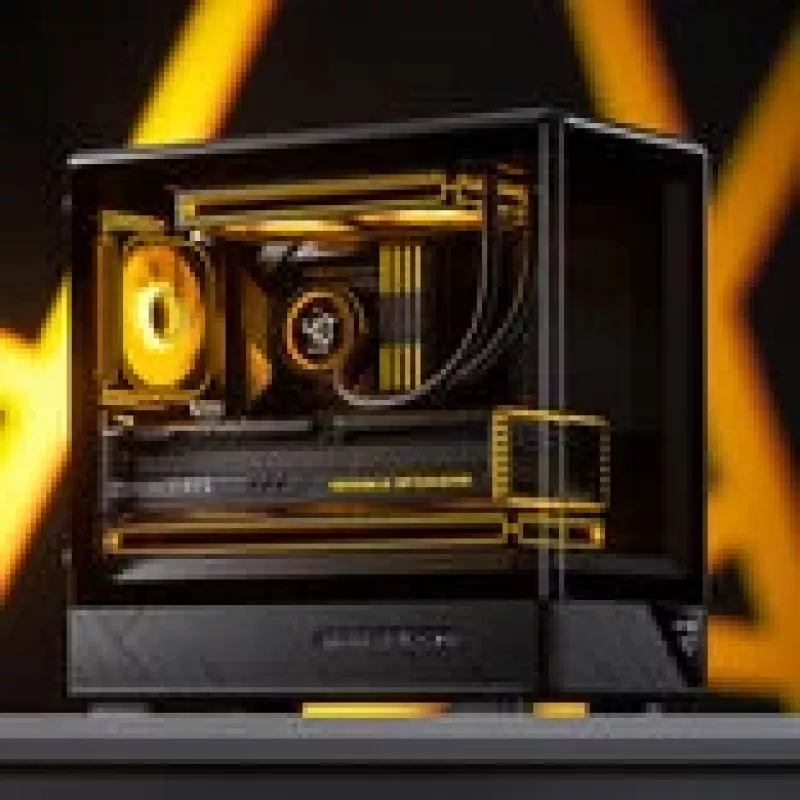 Caixa de computador Jonsbo D200 midi-tower mATX vidro temperado mini ecrã de temperatura preto