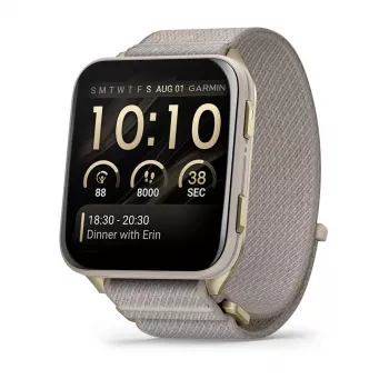 Smartwatch GARMIN Venu X1 — 5,08 cm (2 polegadas) AMOLED 448×486 px, ecrã tátil, Wi‑Fi, GPS, bracelete de nylon, 34 g