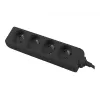 Extensão de energia Lanberg PS0-04E-0100-IEC-BK 1 m 4 tomadas AC interior preto